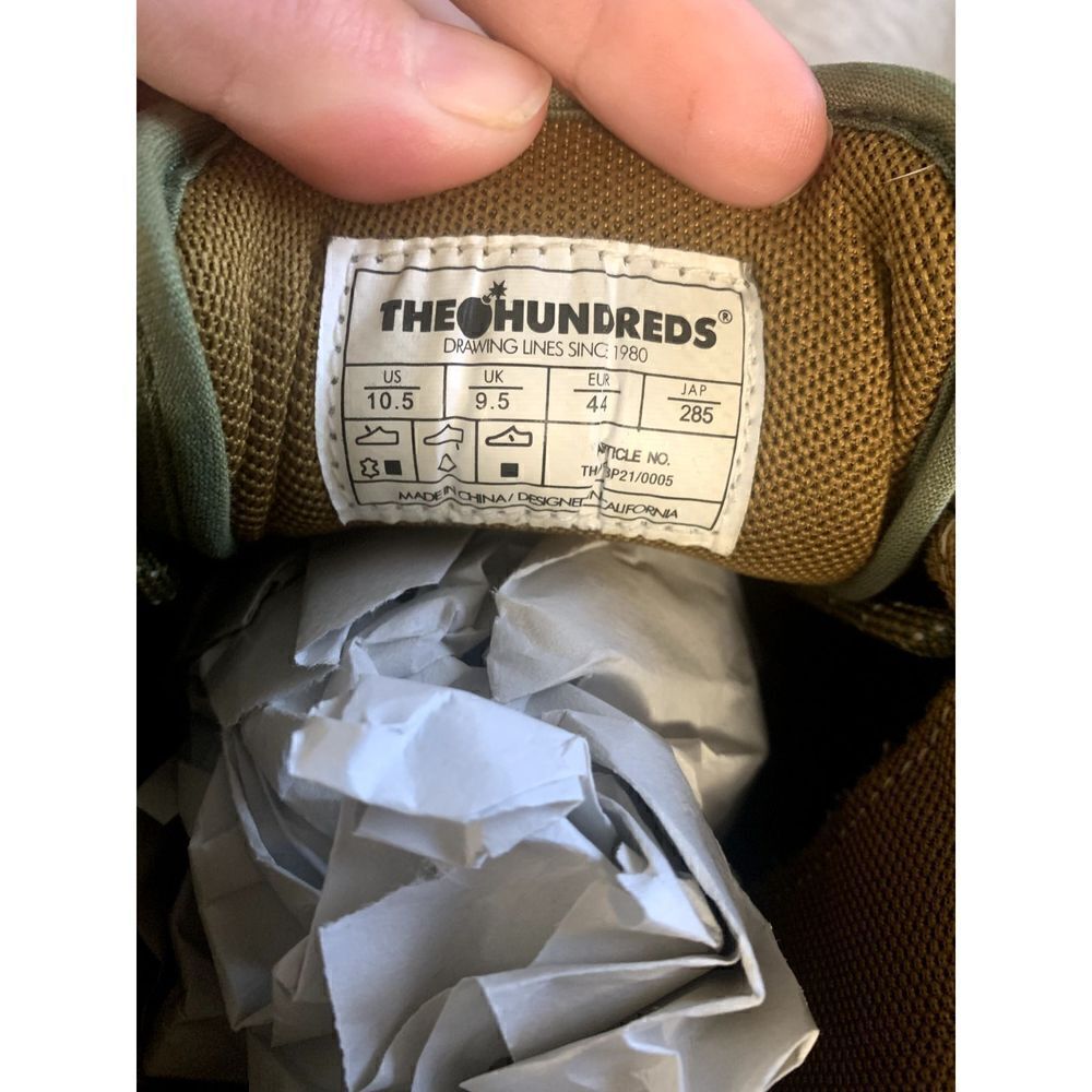 The HUNDREDS ADAM BOMB RILEY F13P210005 LOW OLIVE GREEN BROWN CANVAS NUBUCK 10.5 - Picture 9 of 10
